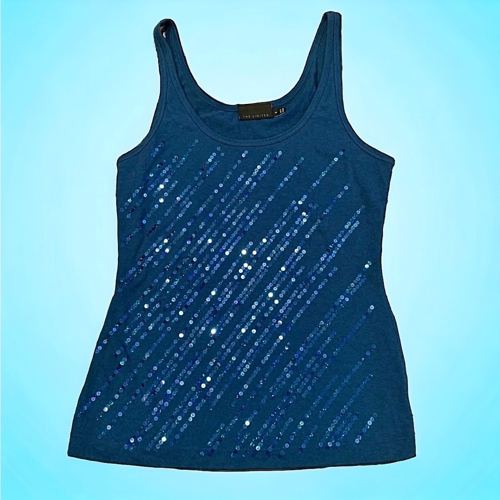 The Limited Blue Sequin tank Size M